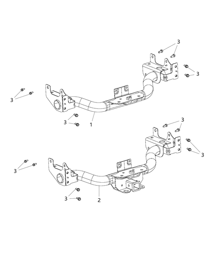 2011 Ram 1500 Tow Hooks & Hitches, Rear Diagram