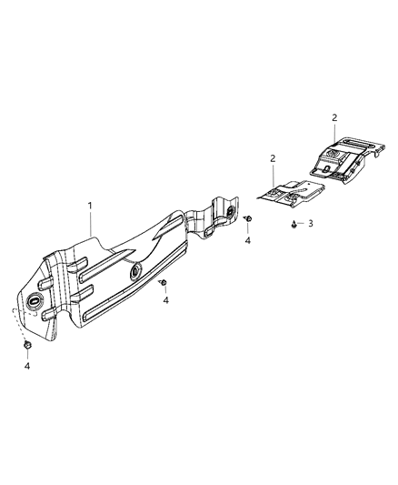 2010 Dodge Dakota Exhaust System Heat Shield Diagram