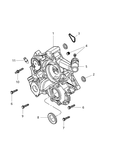 2007 Dodge Durango Timing Chain Package And Cover And Mounting Diagram 1