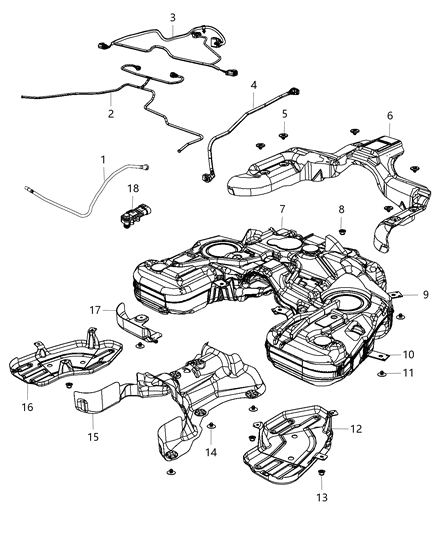 2011 Jeep Grand Cherokee SKID Plat-Fuel Tank Diagram for 68061320AC