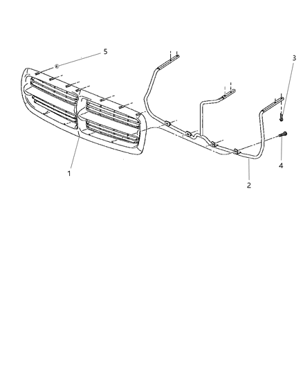 2000 Dodge Dakota Grille & Related Parts Diagram