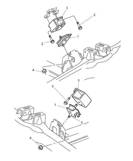 2002 Dodge Ram Van Engine Mounting, Front Diagram 1