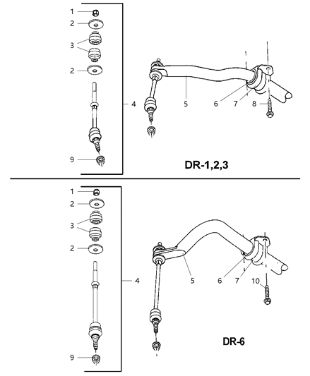 2004 Dodge Ram 1500 BUSHING-SWAY Bar Diagram for 52110060AB