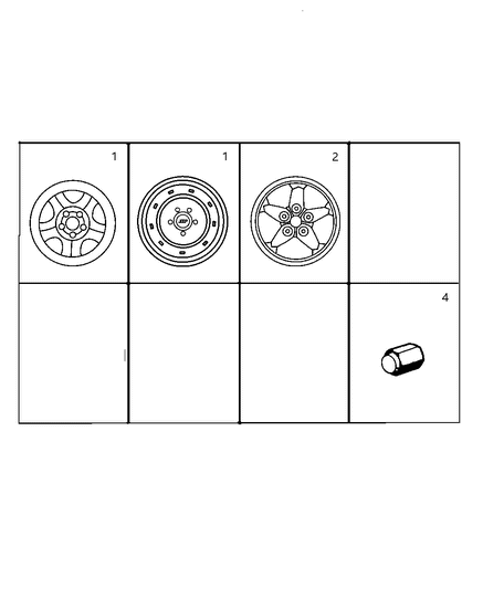 2005 Jeep Wrangler Aluminum Wheel Diagram for 5HP23ZDRAA