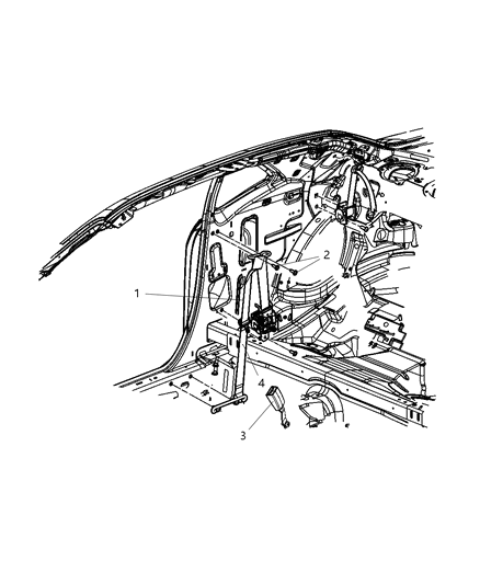 2012 Dodge Challenger Front Seat Belt Diagram for 1SG58XDVAE