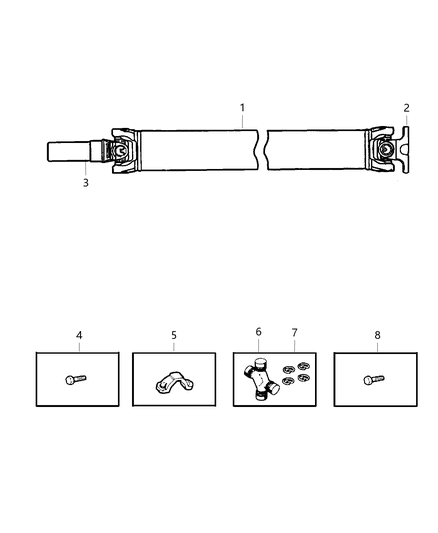 2003 Dodge Ram Van Drive Shaft Diagram for 52105678AC