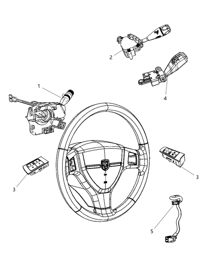 2008 Dodge Charger Switches - Steering Column & Wheel Diagram