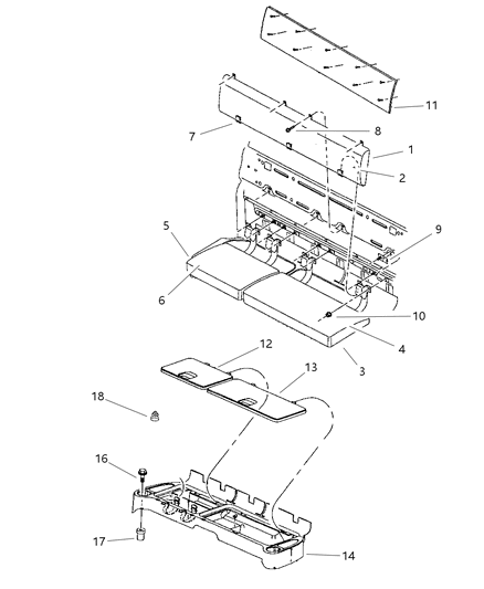 1997 Dodge Dakota Seat Back-Rear Diagram for QS961K5AA