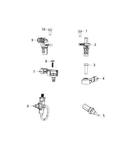 2019 Jeep Compass Sensors, Engine Compartment Diagram 1