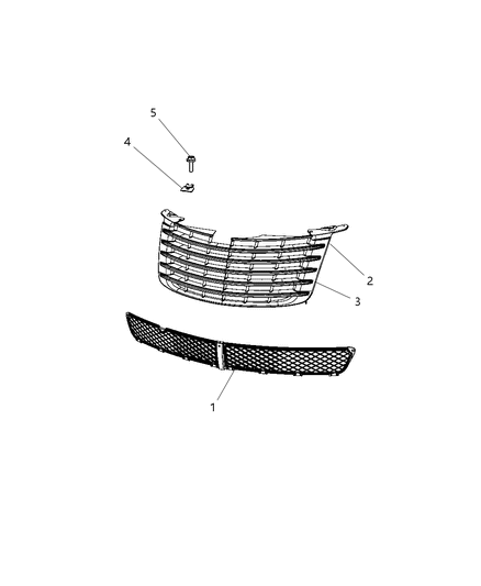 2008 Chrysler PT Cruiser Grille Diagram