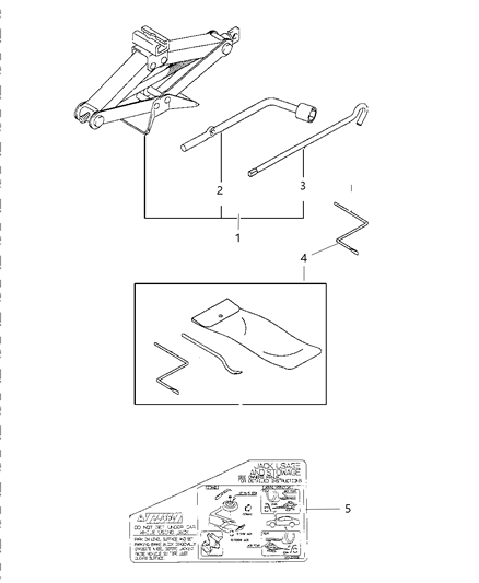 1998 Chrysler Sebring Coupe Jack & Related Parts Diagram