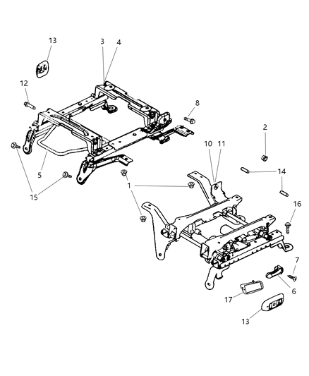 2002 Dodge Ram 1500 Bezel-Power Seat Switch Diagram for WM911QLAA