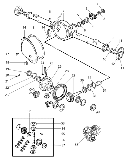 2001 Dodge Ram 1500 Gear Kit-Ring And PINION Diagram for 5015358AB