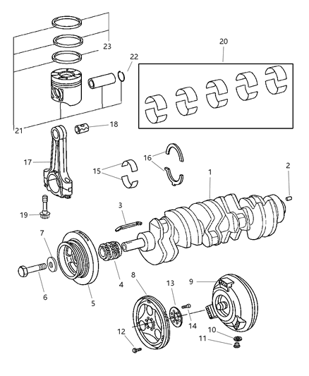 2002 Dodge Sprinter 3500 Crankshaft & Piston Diagram