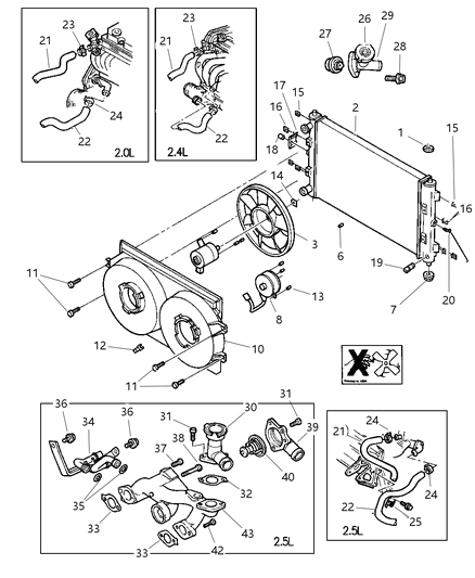 2000 Chrysler Cirrus Housing-Water Outlet Diagram for 5278156AA
