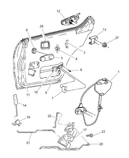 1997 Dodge Neon Handle Diagram for FX39TX9