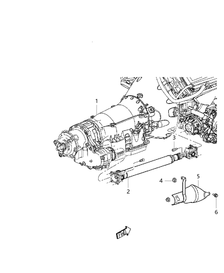 2020 Dodge Charger Drive Shaft, Front Diagram