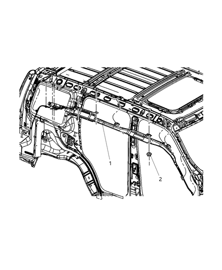 2008 Jeep Liberty Side Curtain Air Bag Diagram for 52029411AB