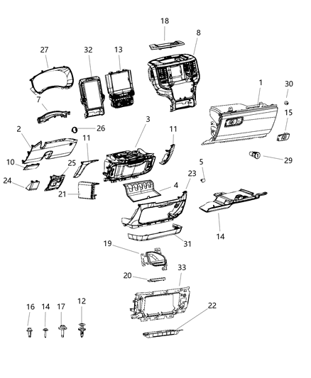 2019 Ram 3500 Drawer-Storage Diagram for 6SR541L1AB