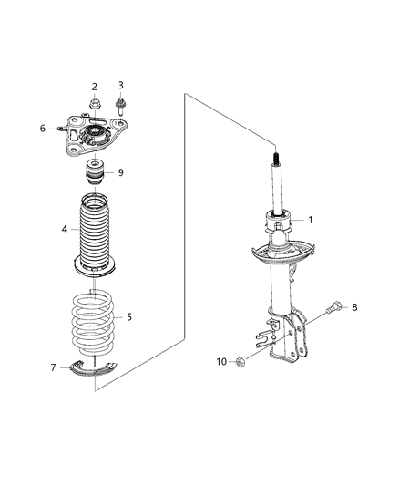 2019 Jeep Compass ABSORBER-Suspension Diagram for 68290259AB