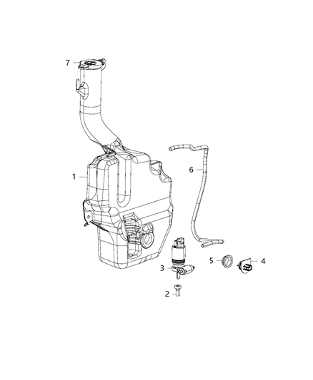 2018 Dodge Grand Caravan Reservoir, Windshield Washer Diagram