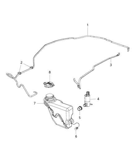 2017 Dodge Viper Hose-Windshield Washer Diagram for HWV00532AC