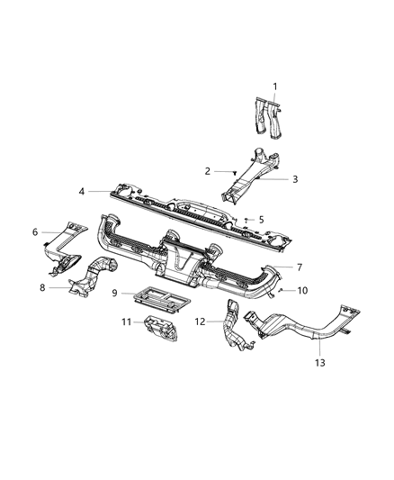 2021 Jeep Wrangler Duct-Floor Diagram for 68294634AB