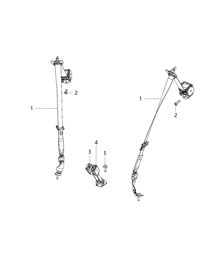 2021 Dodge Durango 3Rd Row Outer Seat Belt Diagram for 6JW851X9AA