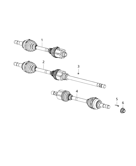 2014 Ram ProMaster 1500 Axle Half Shaft Diagram for 68167997AA