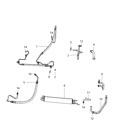 2010 Jeep Grand Cherokee Line-Power Steering Pressure Diagram for 52089329AA