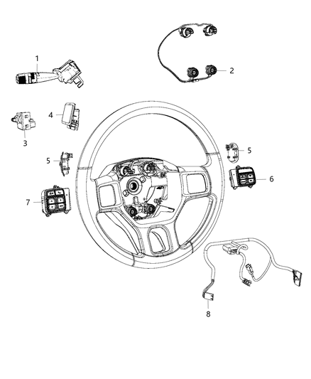 2016 Ram 3500 Switches - Steering Column & Wheel Diagram