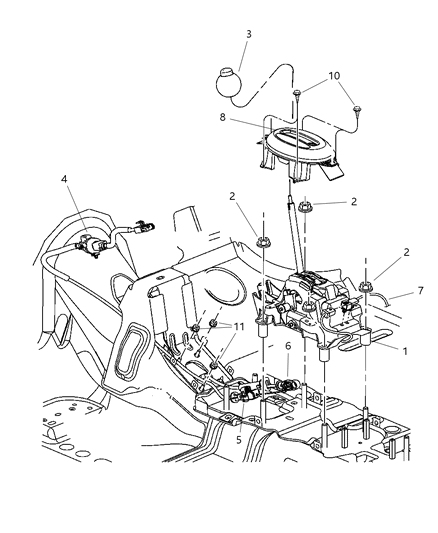 2003 Chrysler PT Cruiser Control, Gearshift Diagram