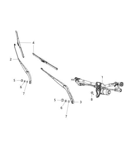 2015 Jeep Renegade Wiper System, Front Diagram