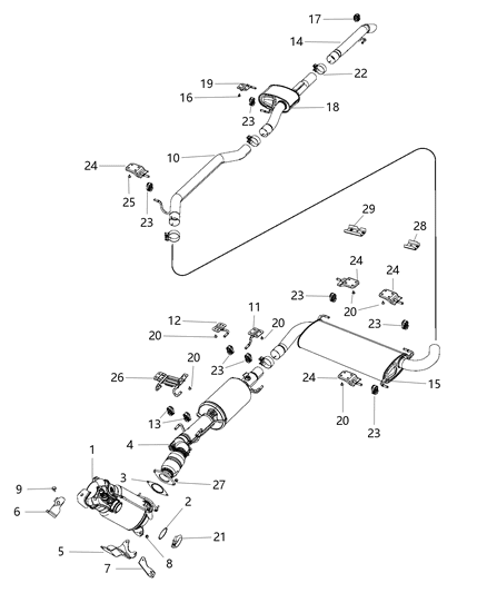 2014 Ram ProMaster 2500 Catalytic Converter Diagram for 52022454AC