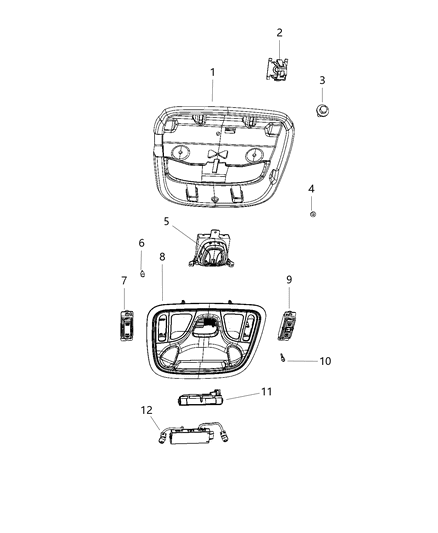 2020 Jeep Cherokee Console-Overhead Diagram for 1WG417X9AI