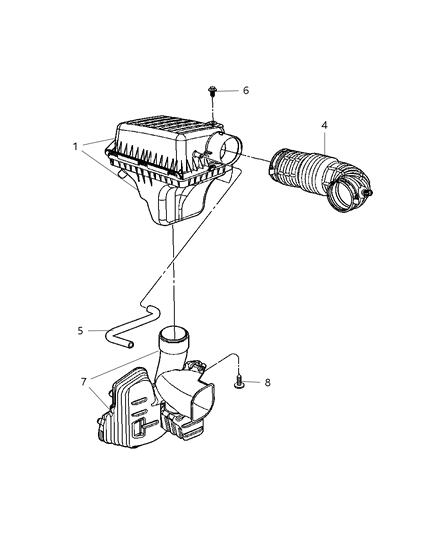 2005 Chrysler 300 Fuel Clean Air Duct Diagram for 4591869AB