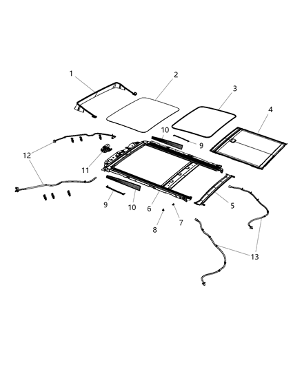 2016 Chrysler 200 Hose-SUNROOF Drain Diagram for 68110538AC