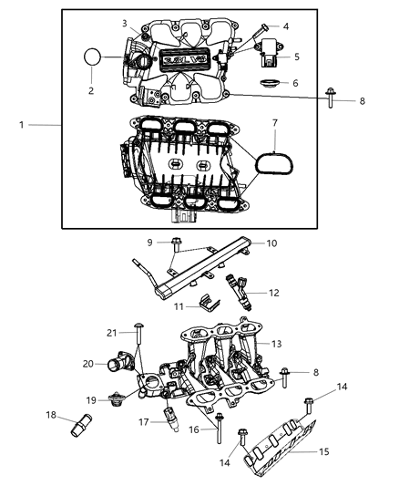 2007 Chrysler Pacifica Intake Manifold Diagram for 4781035AL