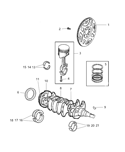 2005 Jeep Liberty Flywheel Diagram for 52104578AD