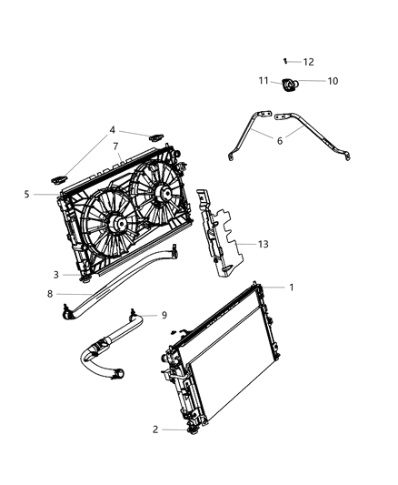 2007 Dodge Avenger Radiator & Related Parts Diagram 1