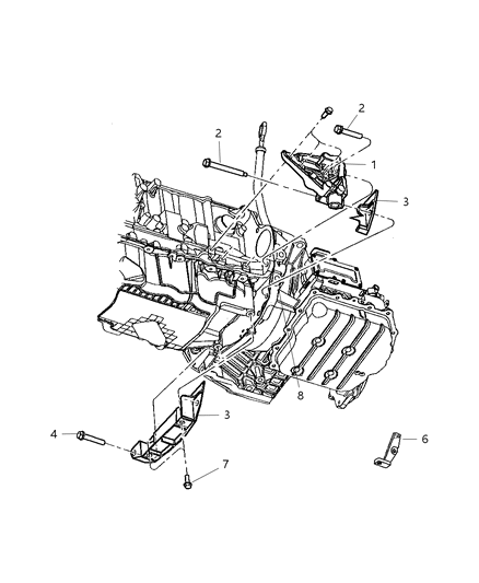 2005 Chrysler PT Cruiser Engine Mount - Struts & Collars Diagram