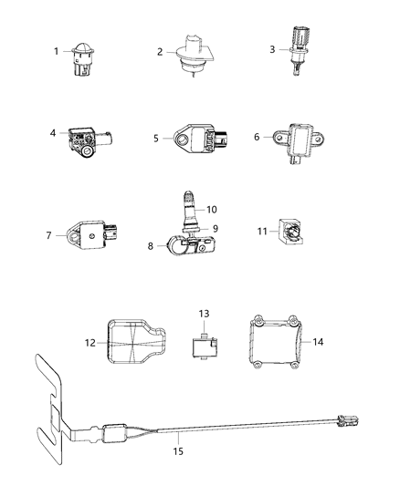 2017 Dodge Journey Sensors - Body Diagram