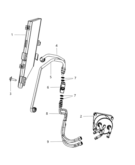 2010 Jeep Compass Transmission Oil Cooler Diagram for 68093003AA