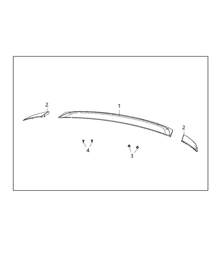 2019 Dodge Charger Spoiler Kit, Deck Lid Diagram