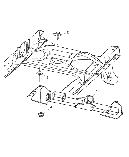2000 Dodge Ram 3500 Quad & Club Cab Rear Hitch Diagram