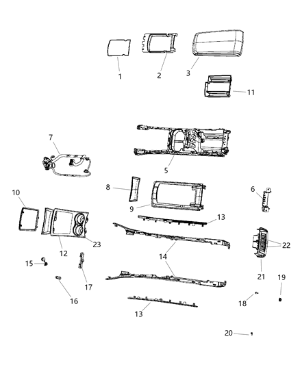 2009 Dodge Charger Bezel-Console SHIFTER Diagram for 1GA111X9AE