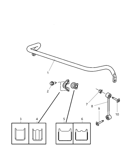 2006 Jeep Grand Cherokee Link-STABILIZER Bar Diagram for V2089467AB