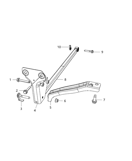 2012 Jeep Liberty Track Bar, Rear Diagram