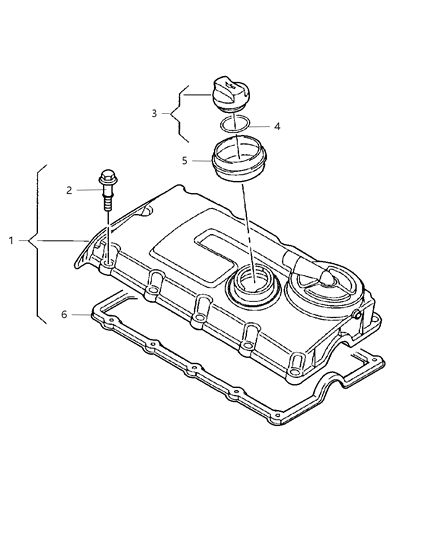 2007 Chrysler Sebring Cylinder Head & Cover & Mounting & Component Diagram 2