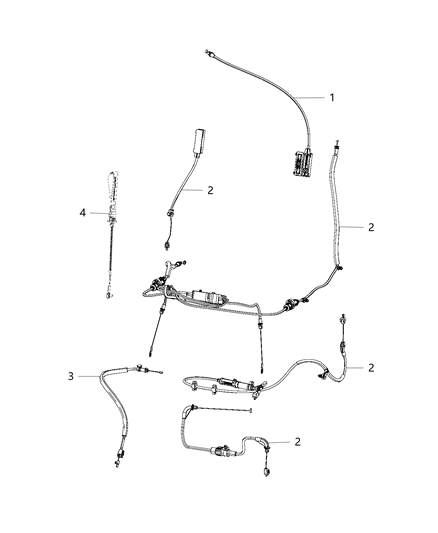 2017 Chrysler Pacifica Second Row - Stow & Go - Cables Diagram